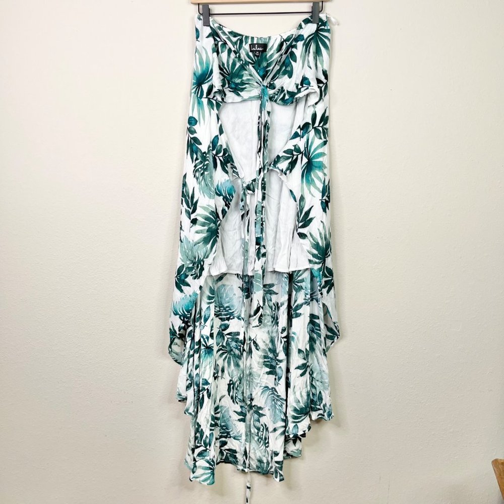 Lulu's Palm Leaf Swimming Cover Size Medium Tie Front Style CD323L Summer Swim